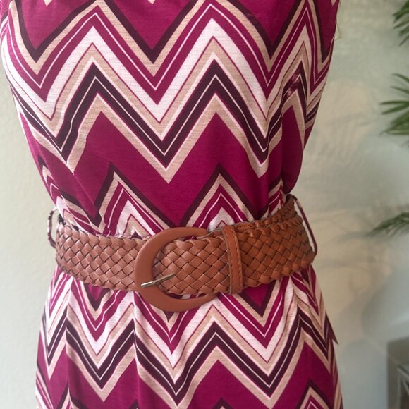 STELLA TWEED STRAPLESS CHEVRON PRINT MAXI DRESS - Picture 4 of 5